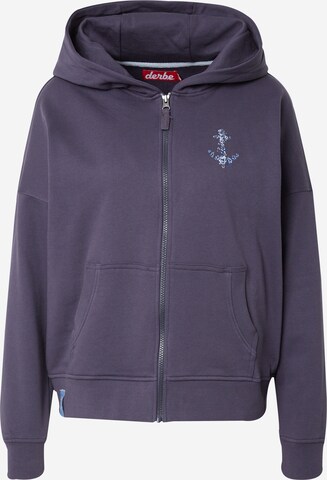 Derbe Zip-Up Hoodie 'Rosenanker' in Blue: front