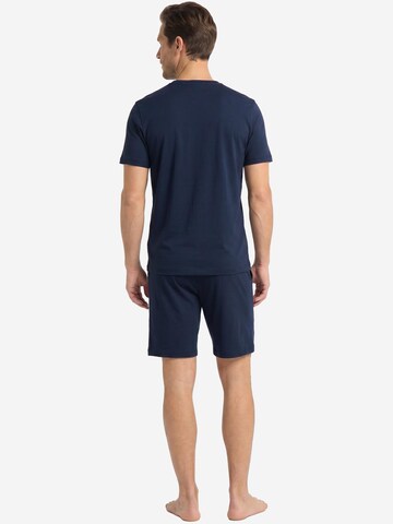 Hanro Pyjama kort 'Night & Day' in Blauw