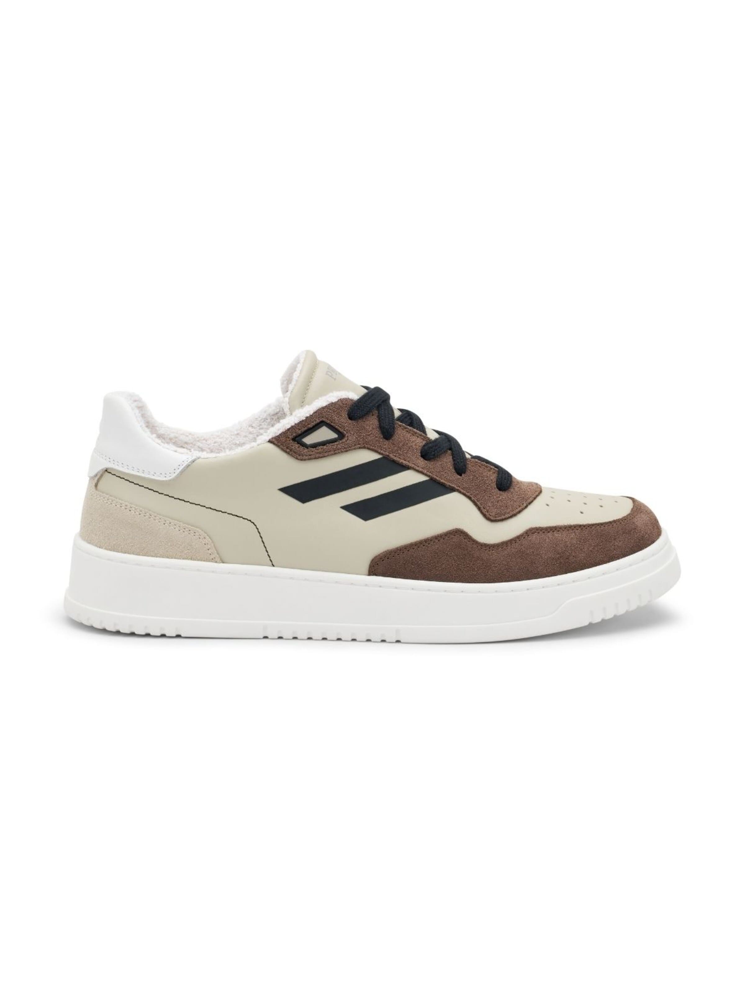 PR1MO Sneakers laag 'Bianco Brillante' in Bruin: voorkant