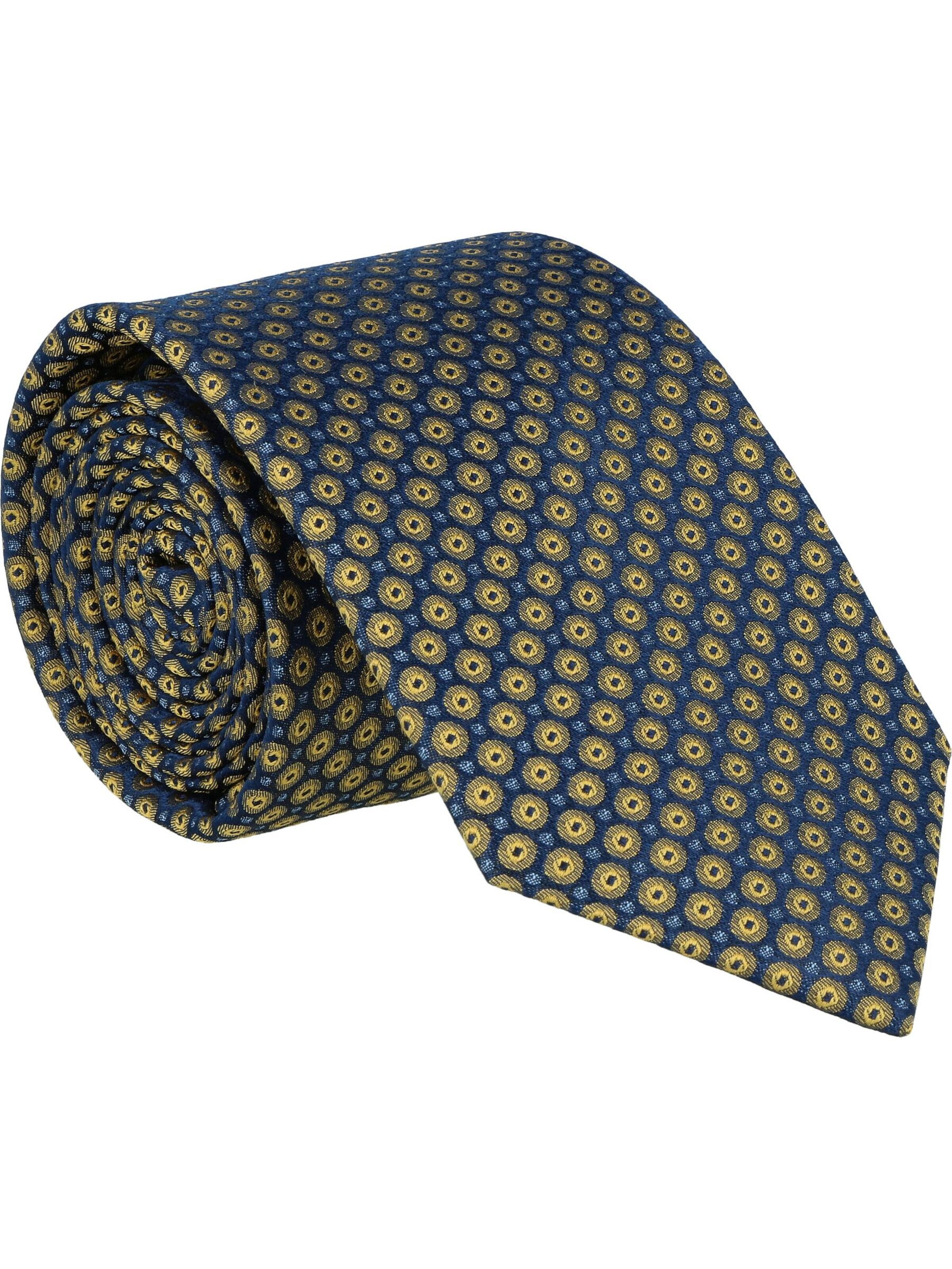 WILLEN Tie 'Kleinmuster Marine' in Yellow