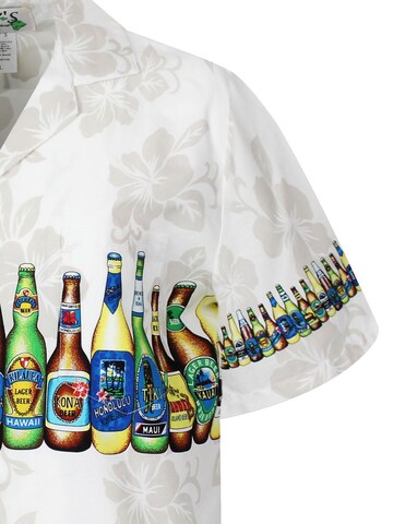 Coupe regular Chemise 'Bierflaschen Brustdruck' KY's en blanc