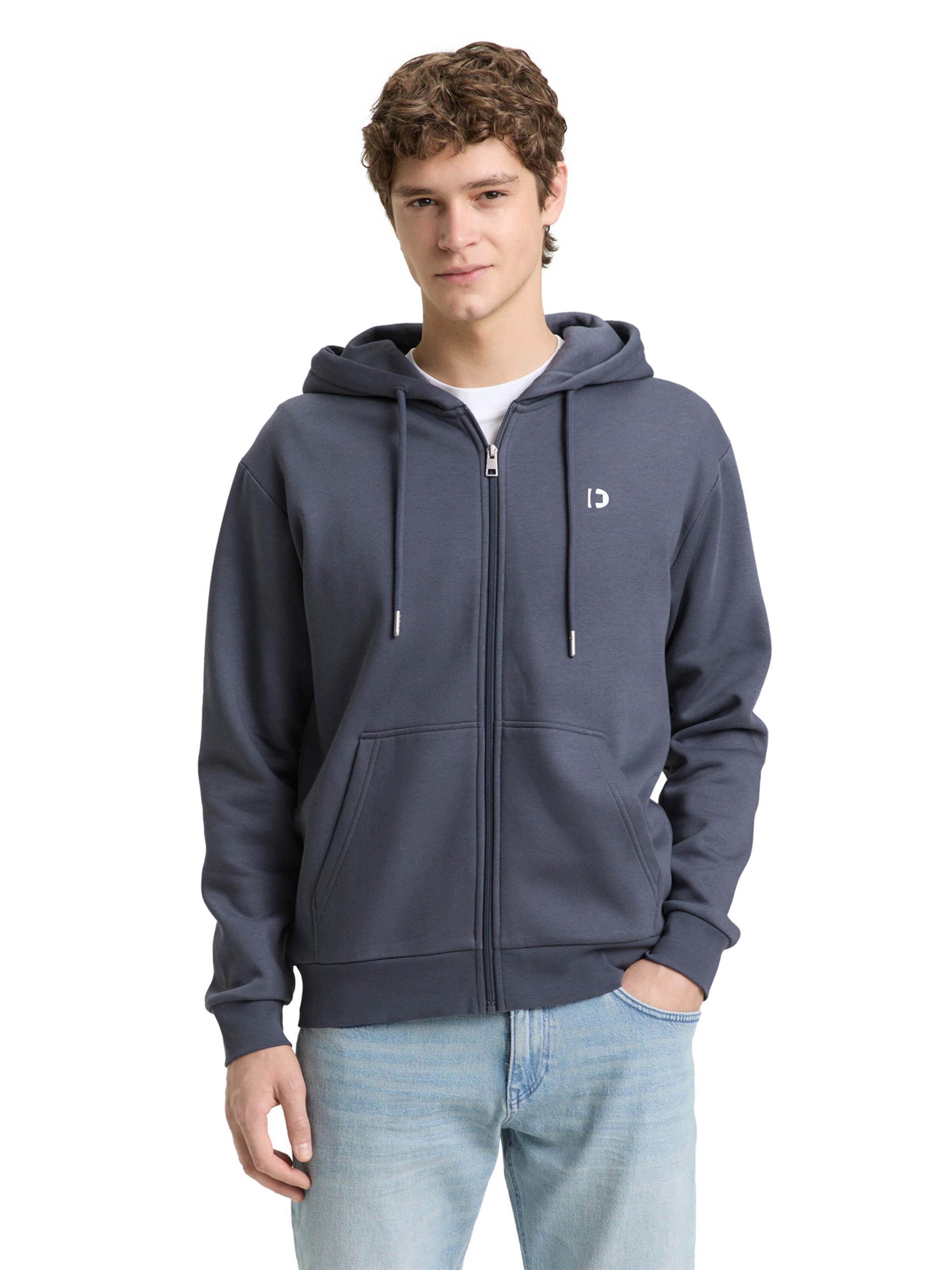 pelēks TOM TAILOR DENIM Sportiska jaka: no priekšpuses