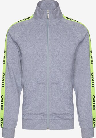 HUGO Zip-Up Hoodie 'Sporty' in Grey: front