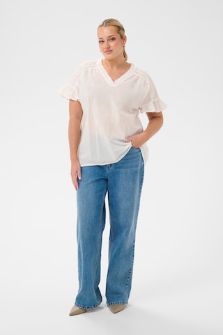 KAFFE CURVE Bluse 'KCValeria' i hvid