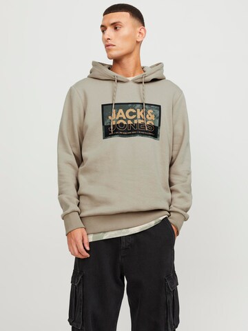 pelēks JACK & JONES Sportisks džemperis 'Logan': no priekšpuses