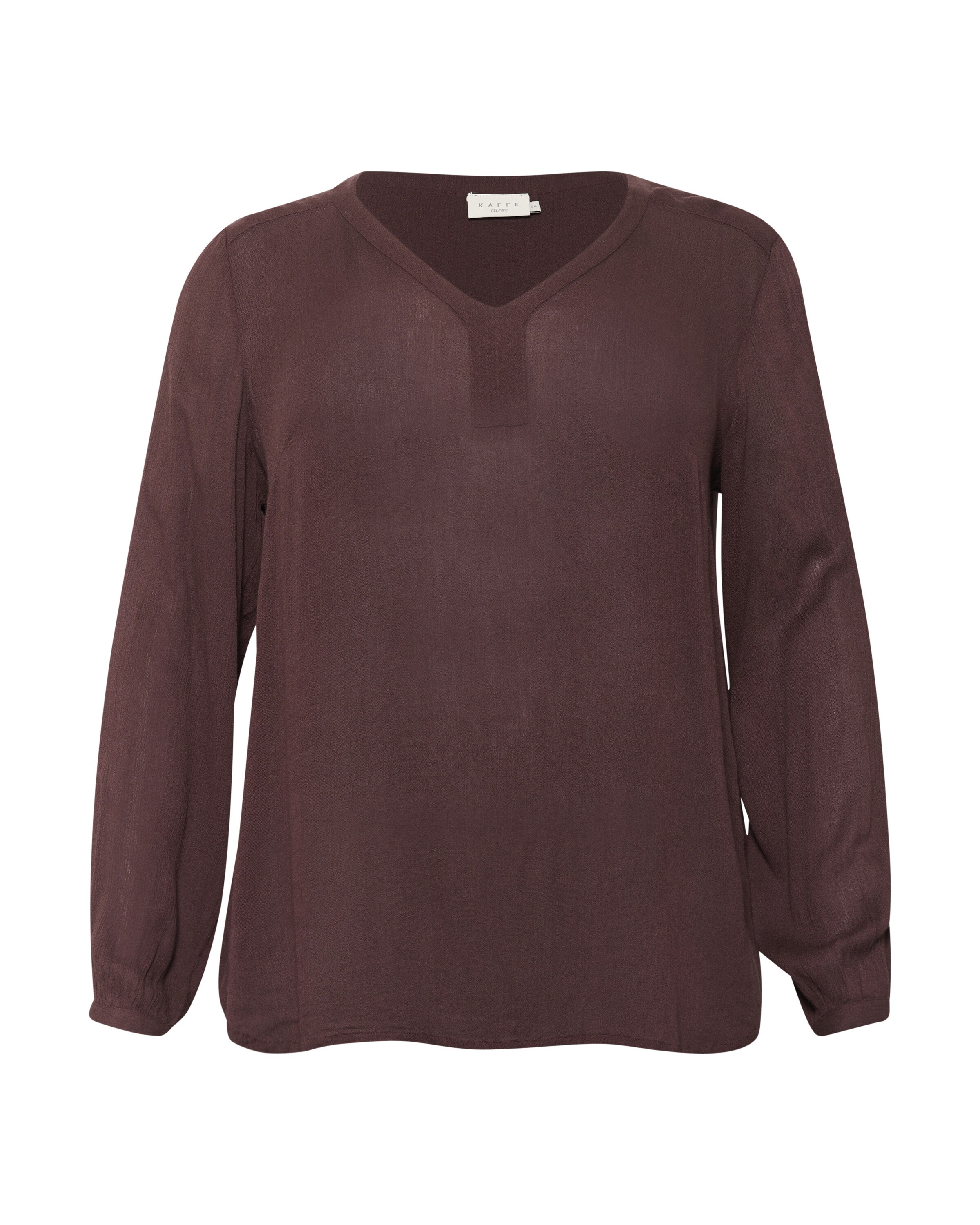 KAFFE CURVE Blouse &#x27;KCAmi&#x27; in de kleur Chocoladebruin, Productweergave
