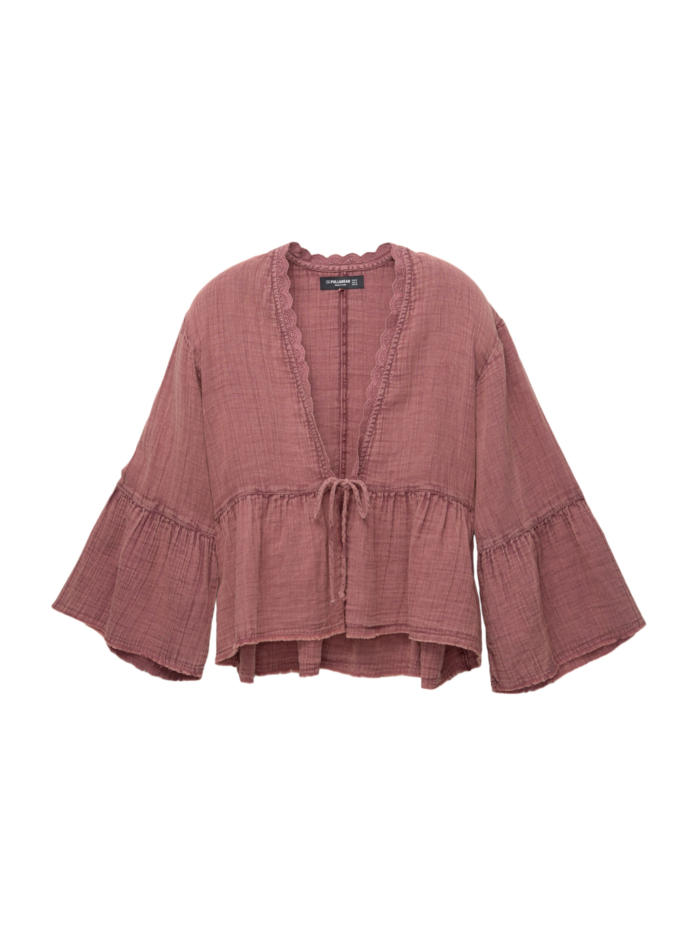 Pull&Bear Блуза в червено: отпред