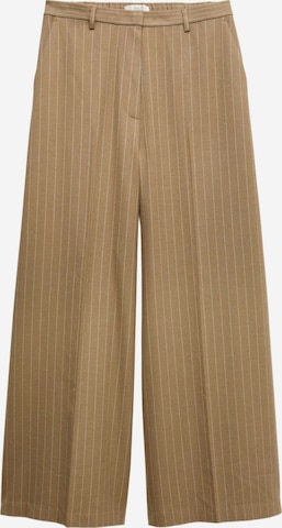 Wide Leg Pantalon à plis Marks & Spencer en beige : devant