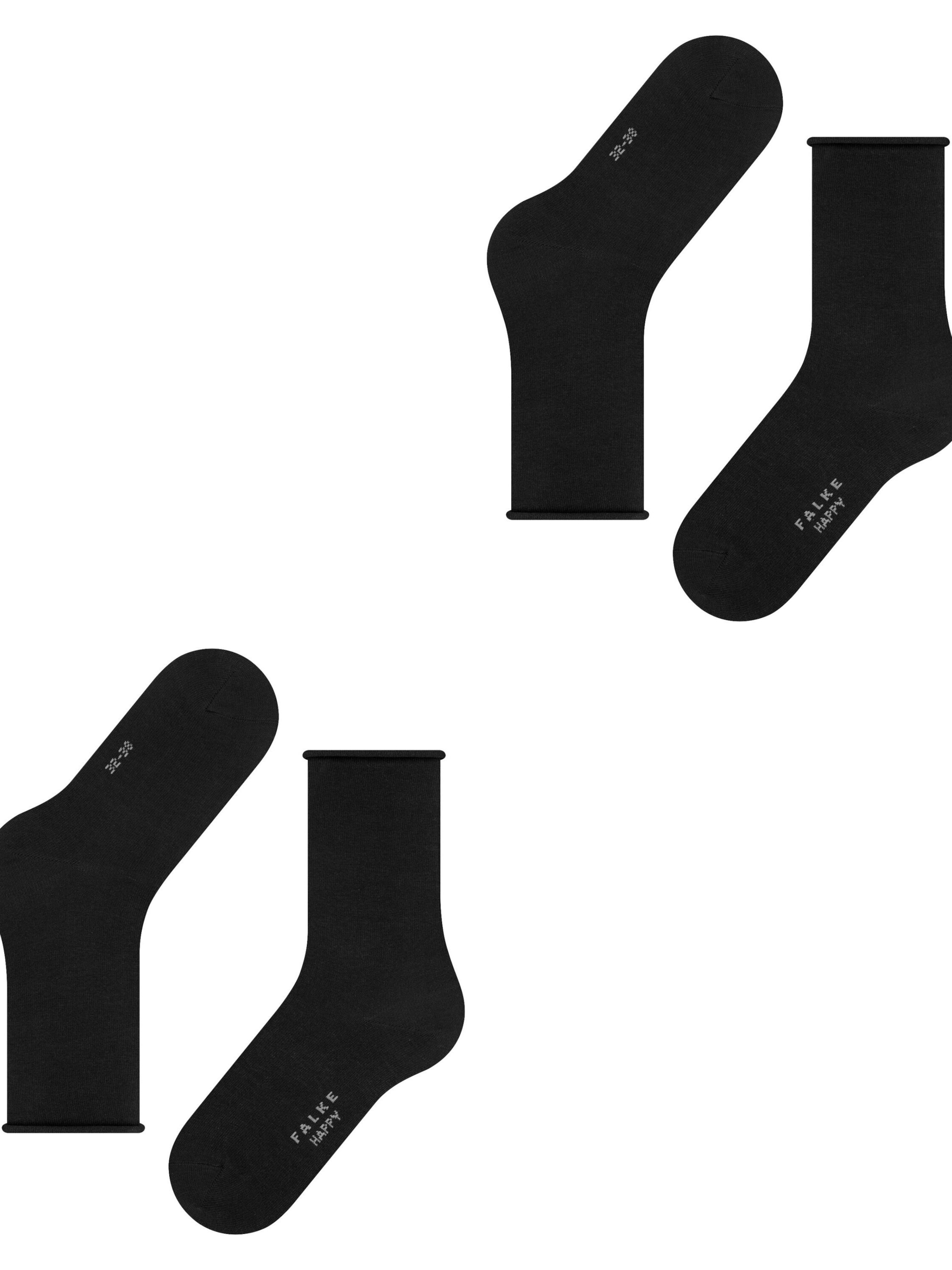 FALKE Socken 'Happy 2-Pack'‌‌‌‌‌‌‌‌ in Schwarz