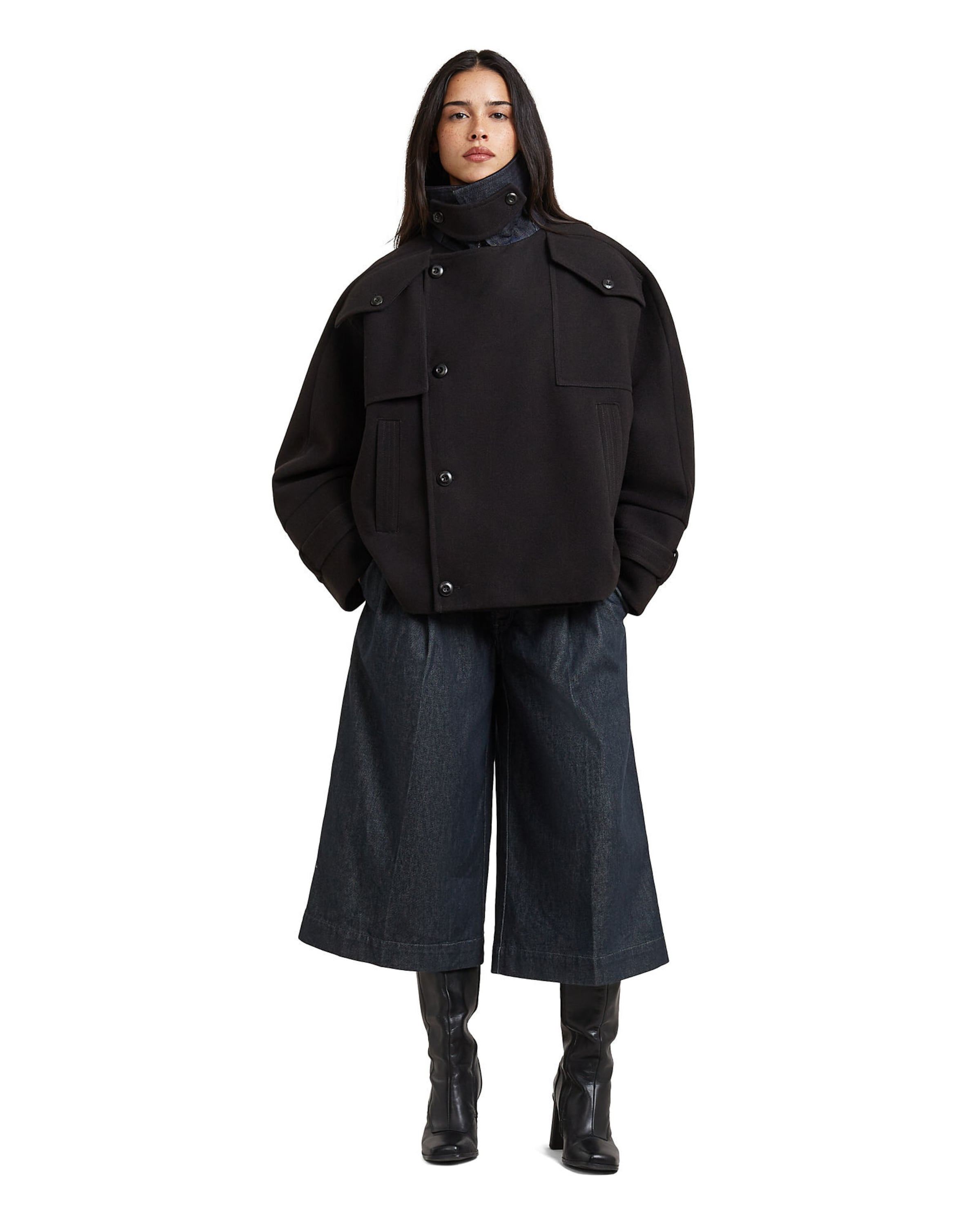 G-STAR Tussenjas '4-Pocket Cape Jacket' in Zwart