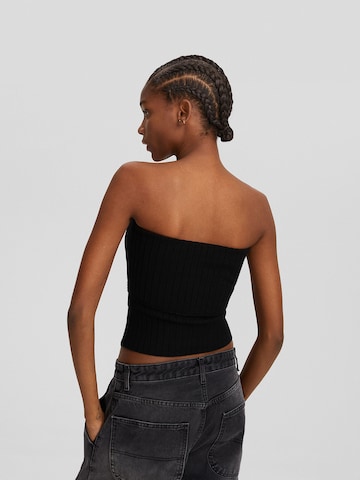 Bershka Gebreide top in Zwart