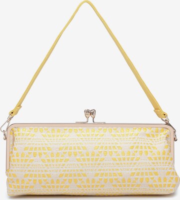 Borsa a mano 'Borsa a mano Kassandra Orlanda Plus - Chiusura fibbia, tessuto jacquard geometrico' di Kassandra in giallo: frontale