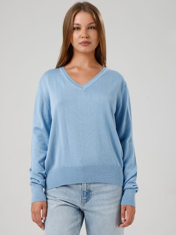 GORG Pullover 'Damen Strickpullover mit V-Ausschnitt'‌‌‌‌‌‌ in Blau: Vorderseite