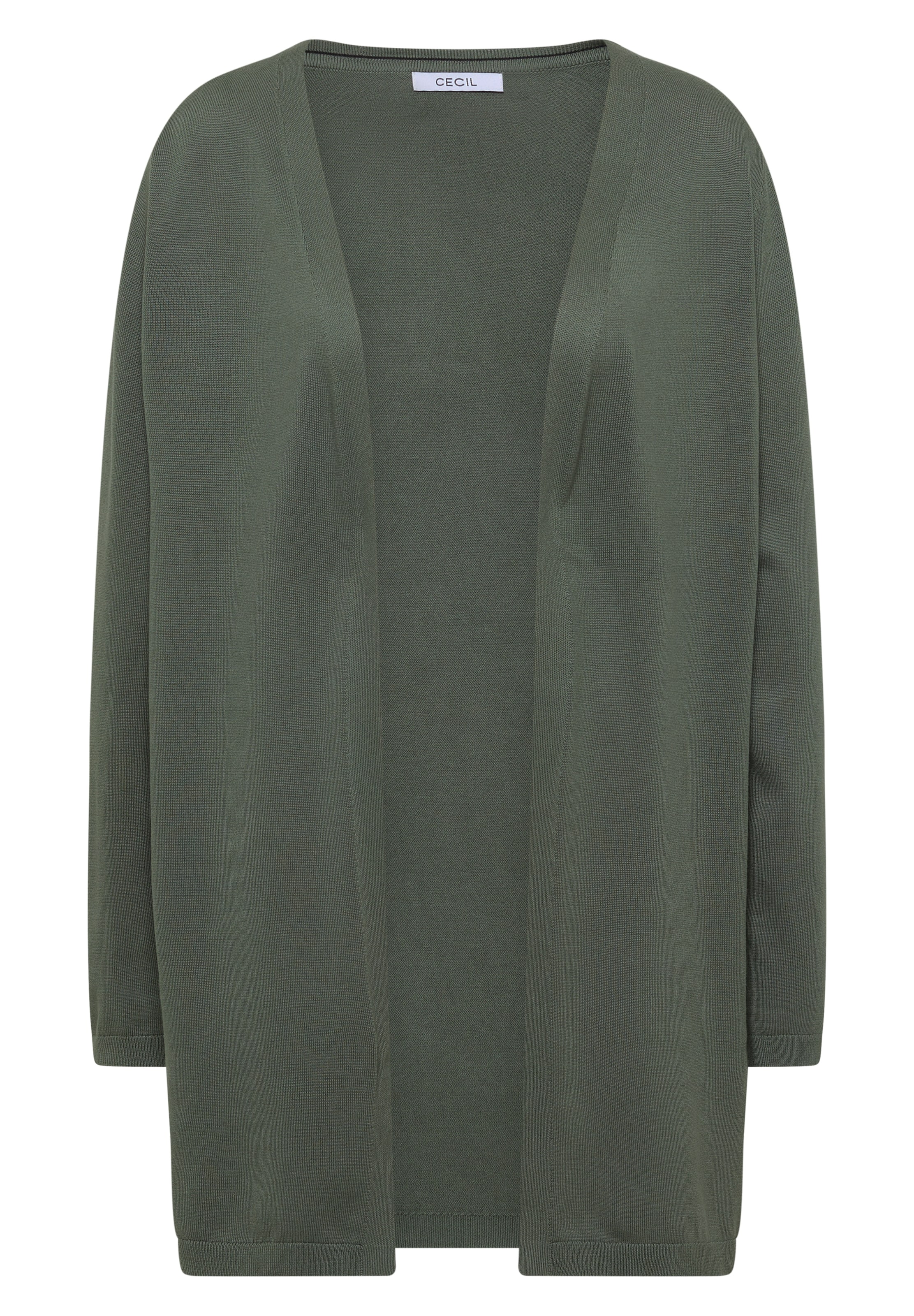 CECIL Offener Cardigan in langer Passform in Grün: Vorderseite