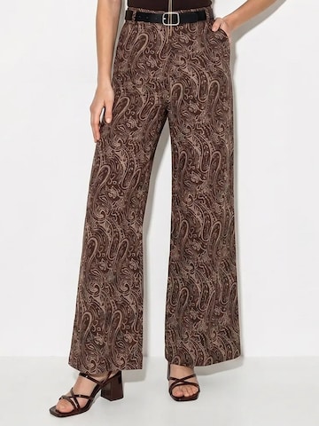 Wide Leg Pantalon Bianco Lucci en marron : devant