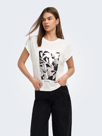 T-shirt 'ONLFREE NEW' ONLY en blanc : devant