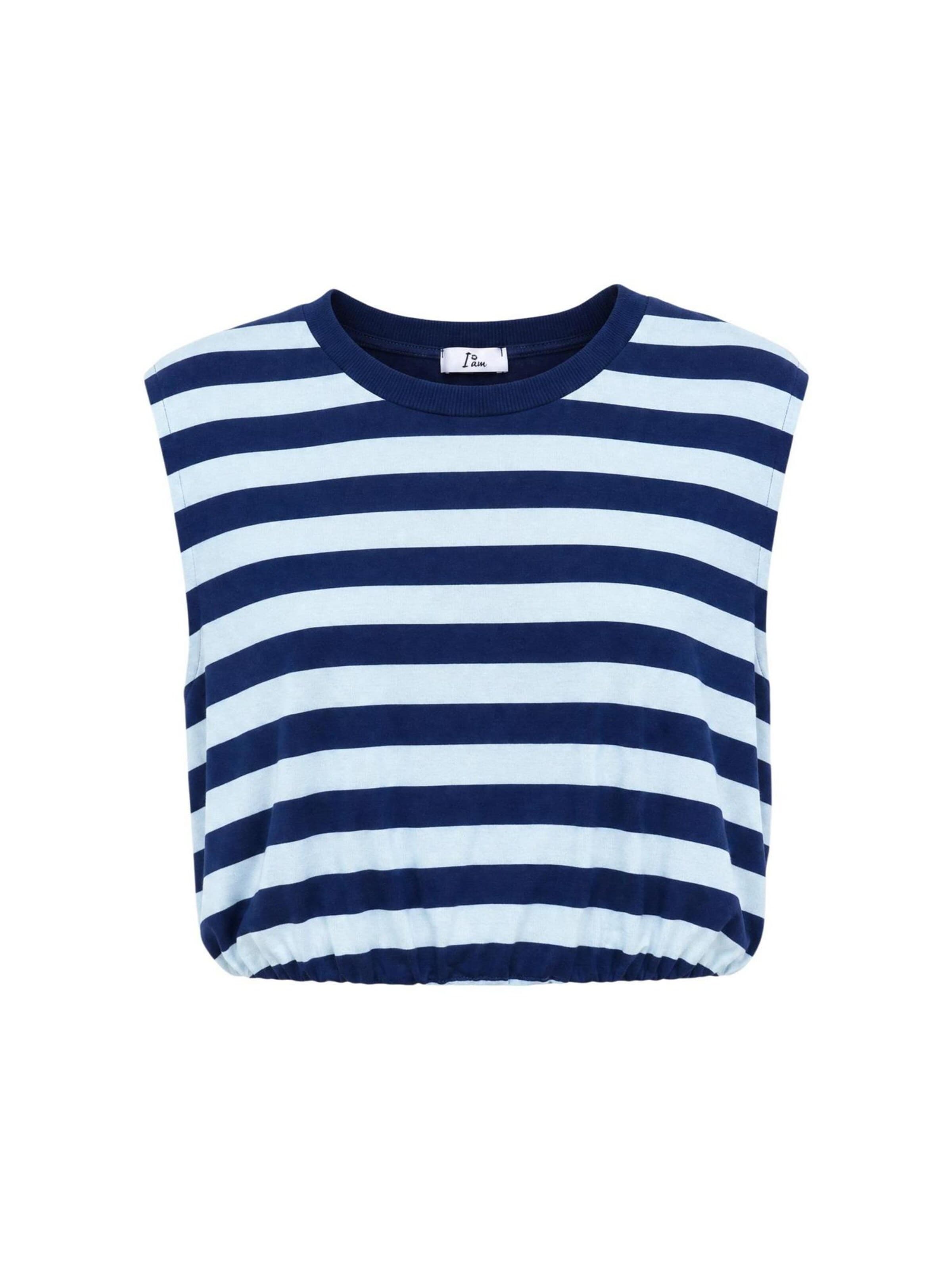 Top 'Viscosa Righe' di I AM in blu: frontale