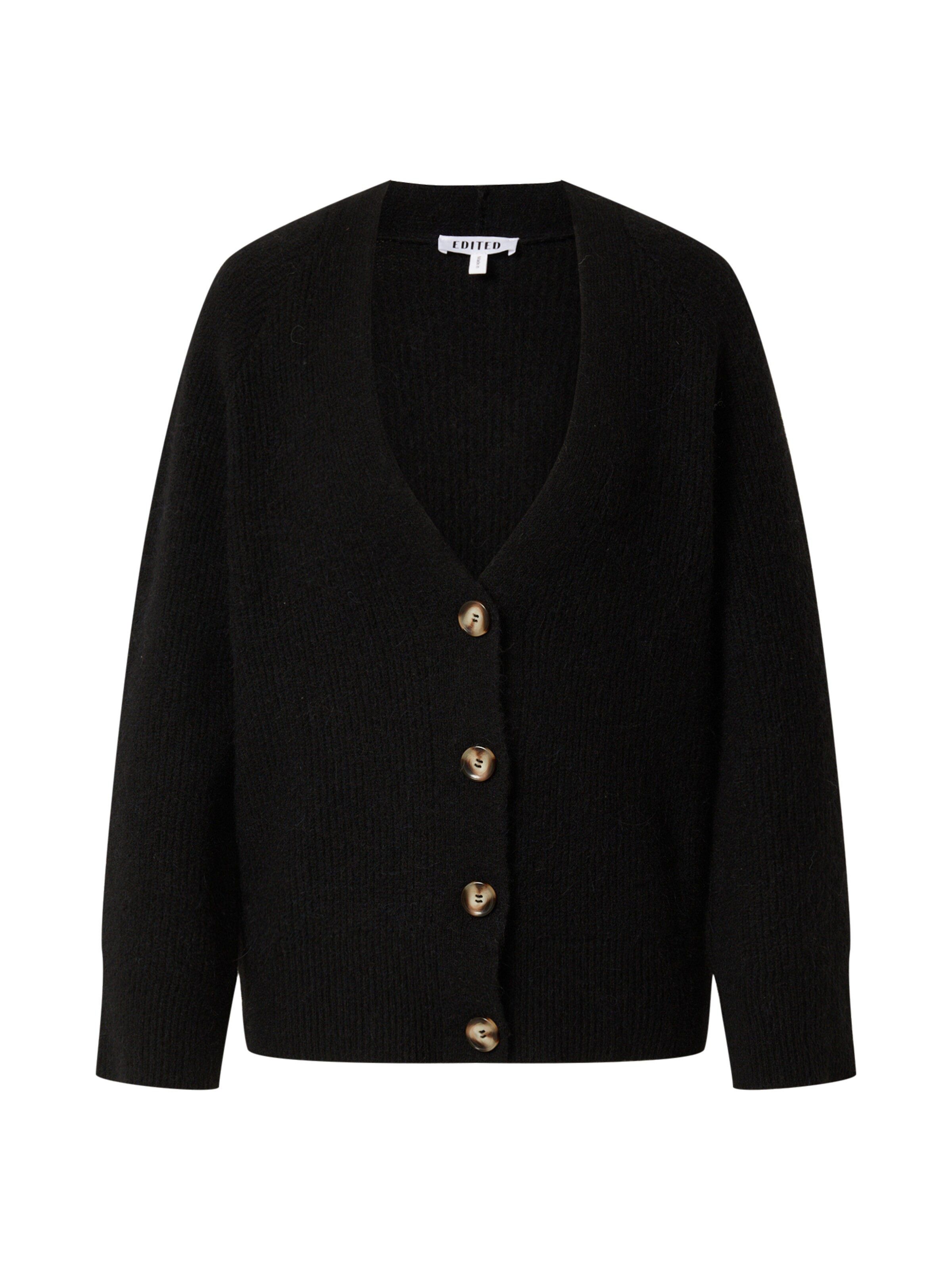 EDITED Strickjacke 'Tala' in Schwarz: Vorderseite