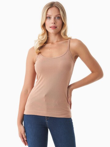 Organication Top in Beige: Vorderseite