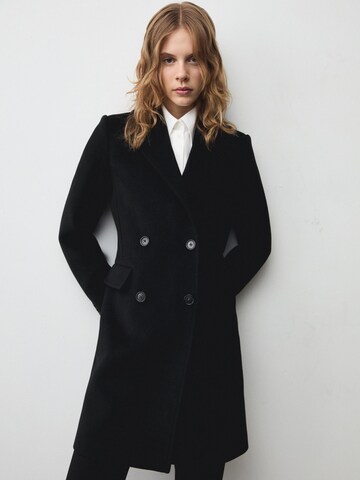 MANGO Between-Seasons Coat 'Dali' in Black: front