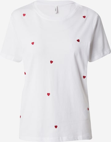 T-shirt 'KETTY' ONLY en blanc : devant