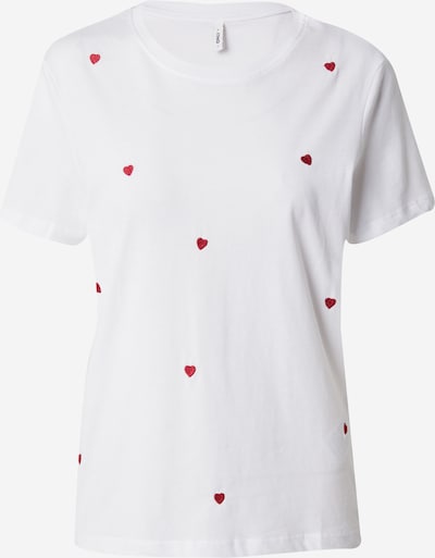 ONLY T-shirt 'KETTY' en rouge / blanc, Vue avec produit