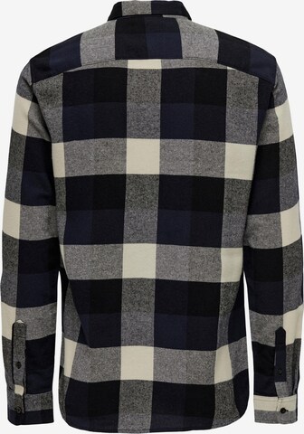 Only & Sons Slim fit Button Up Shirt 'Gudmund' in Black