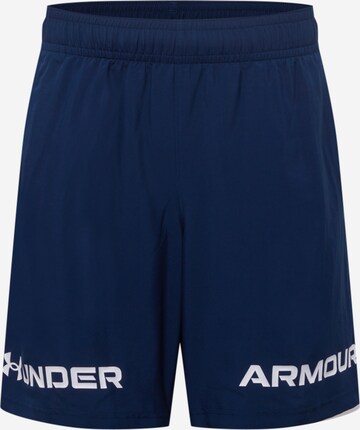 Pantaloni sport de la UNDER ARMOUR pe albastru: față