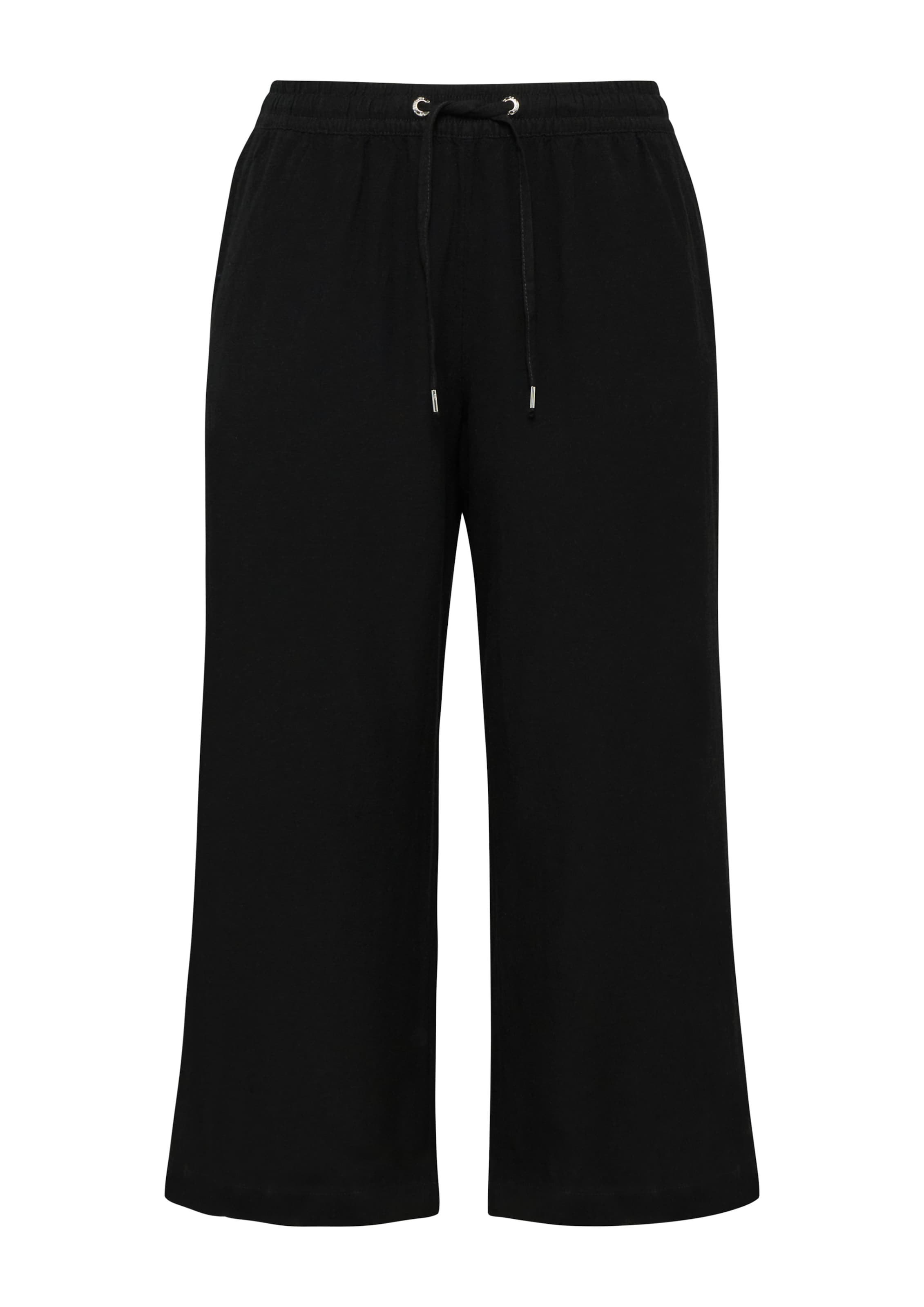 QS Regular Broek in Zwart: voorkant