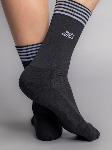 Dirts Sports socks 'Striped Athletic Socks' in Black: front