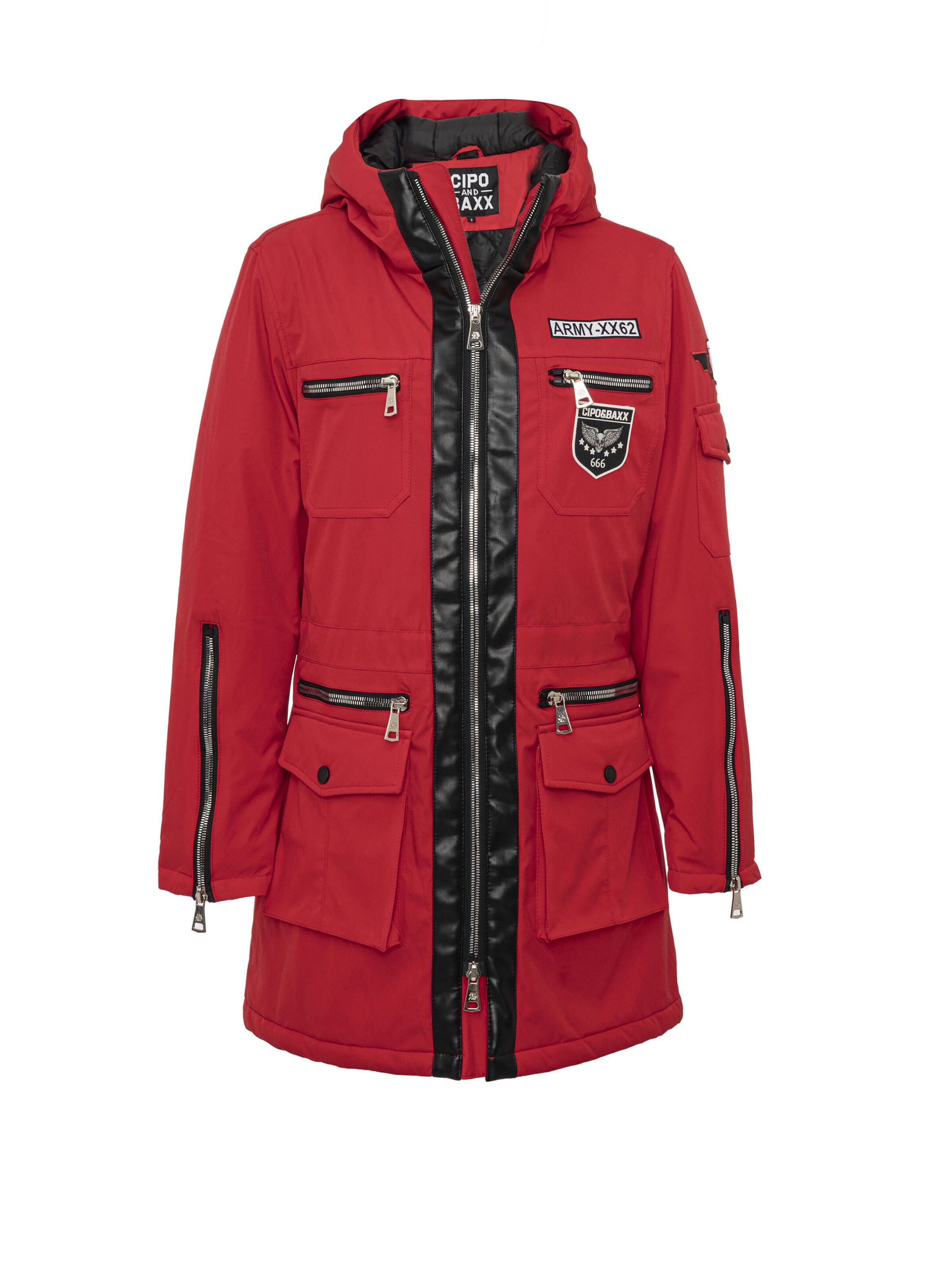 CIPO & BAXX Winterjas 'WM144' in Rood: voorkant