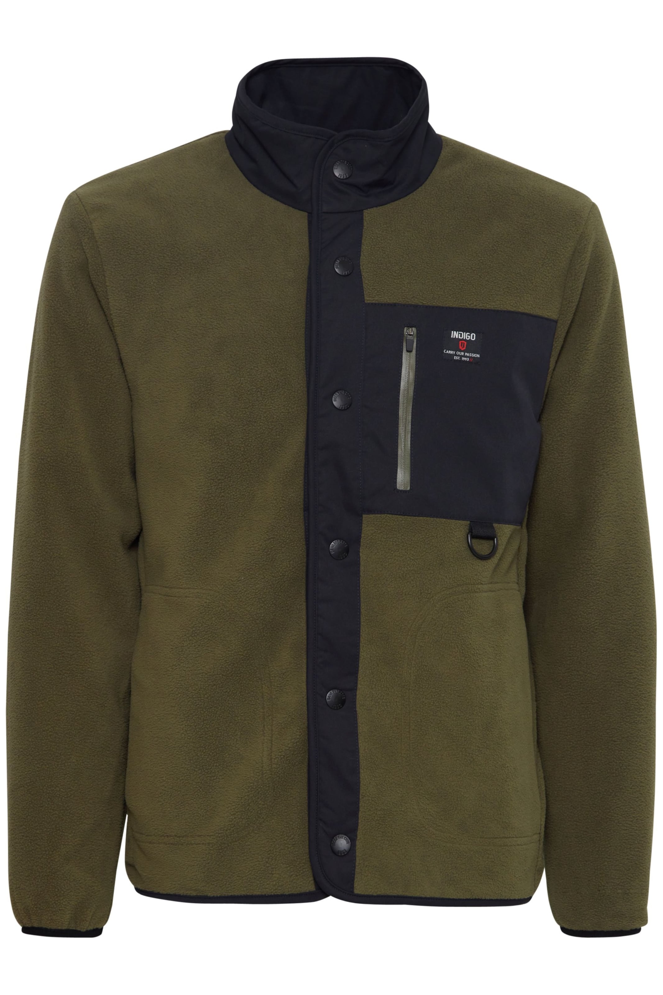 INDICODE JEANS Fleecejacke 'Majsol' in Grün: Vorderseite