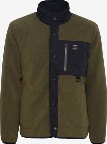 INDICODE JEANS Fleece Jacket 'Majsol' in Green: front