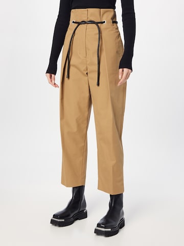 3.1 Phillip Lim Loose fit Pleat-front trousers 'ORIGAMI' in Brown: front