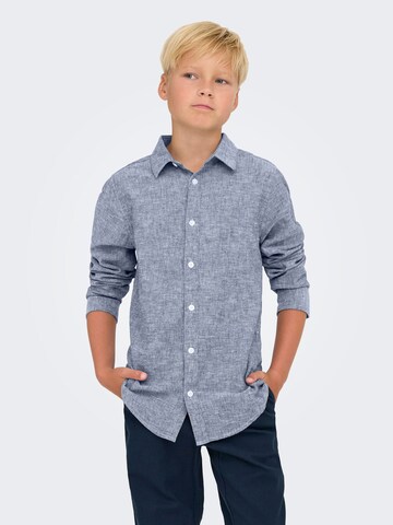 Only & Sons Junior Regular fit Overhemd 'OSJCAIDEN' in Blauw: voorkant