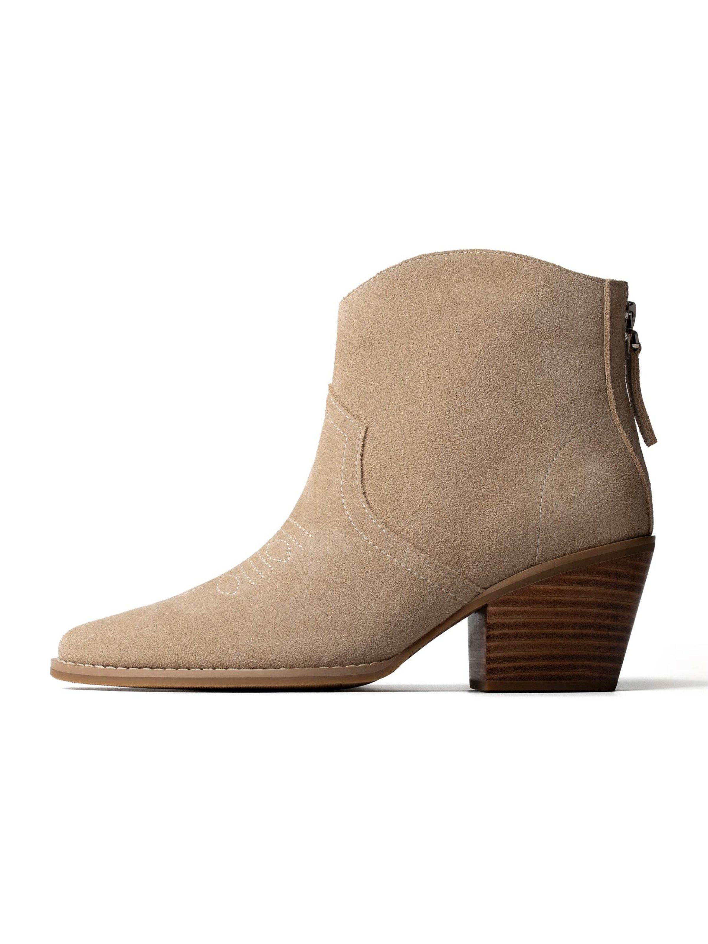 L37 HANDMADE SHOES Enkellaarsje 'IT'S NOT THE SAME' in Beige: voorkant