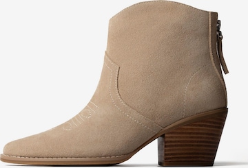 L37 HANDMADE SHOES Enkellaarsje 'IT'S NOT THE SAME' in Beige: voorkant