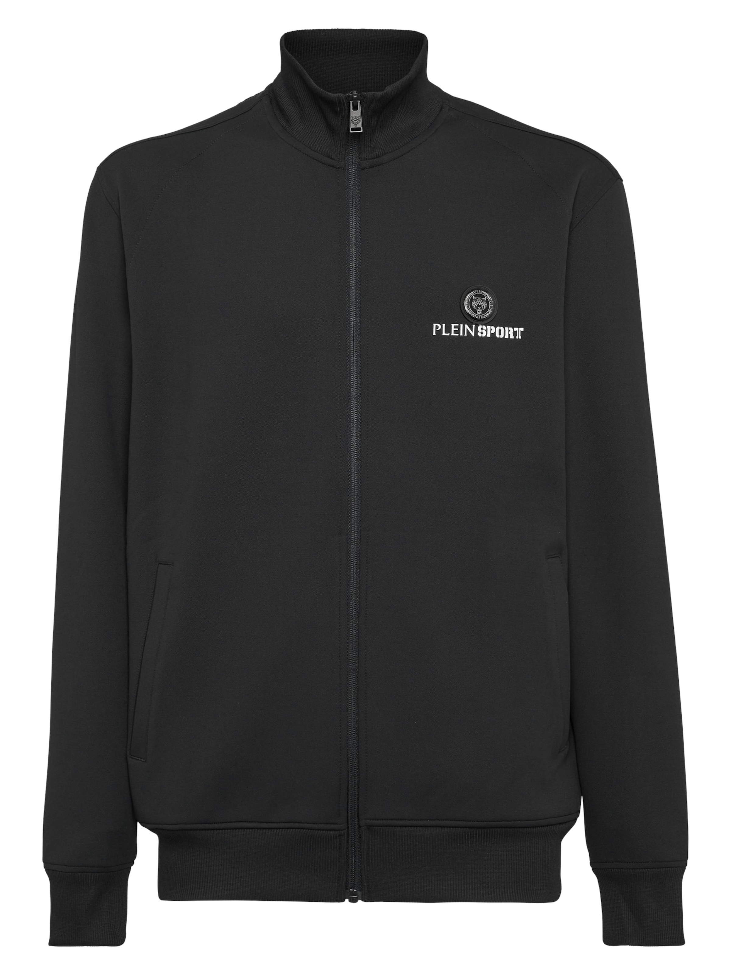Plein Sport - Sudadera con cremallera en negro: frente