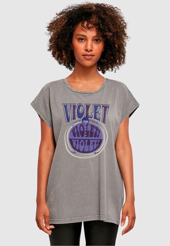 Maglietta ' Willy Wonka - Violet Turning Violet' di ABSOLUTE CULT in grigio: frontale