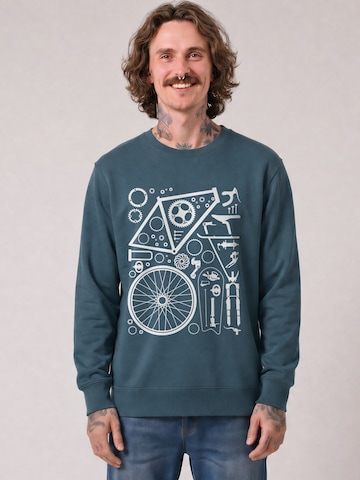 Watapparel Sweatshirt 'Fahrradteile' in Groen: voorkant