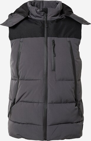 INDICODE JEANS Bodywarmer 'Titanium' in Grijs: voorkant