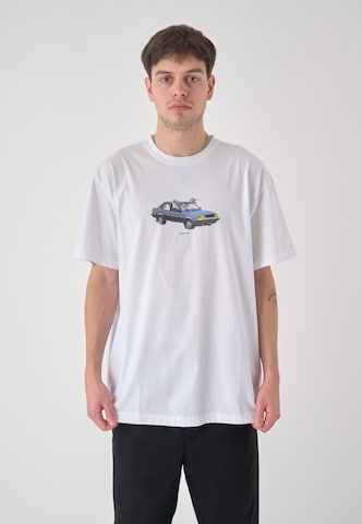 Cleptomanicx Shirt 'Carsharing' in White: front