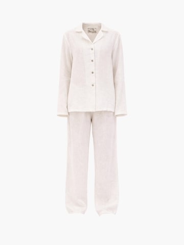 AmourLinen Pyjama 'Nightly' in Wit: voorkant