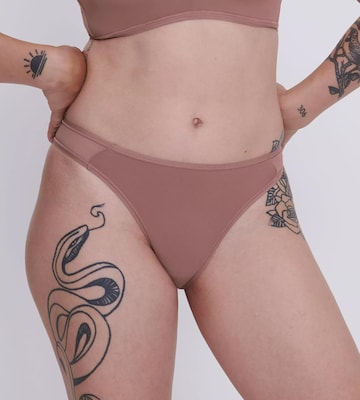 SLOGGI - Cueca 'Soft ADAPT' em castanho: frente