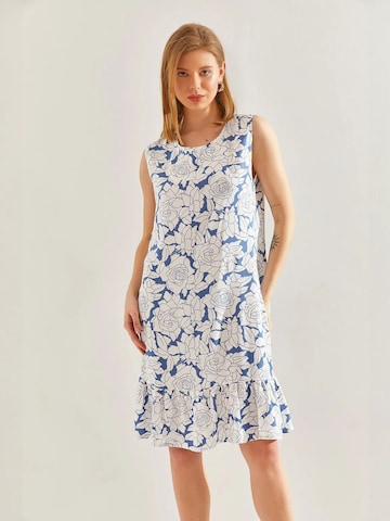 Bianco Lucci - Vestido de verão em azul: frente