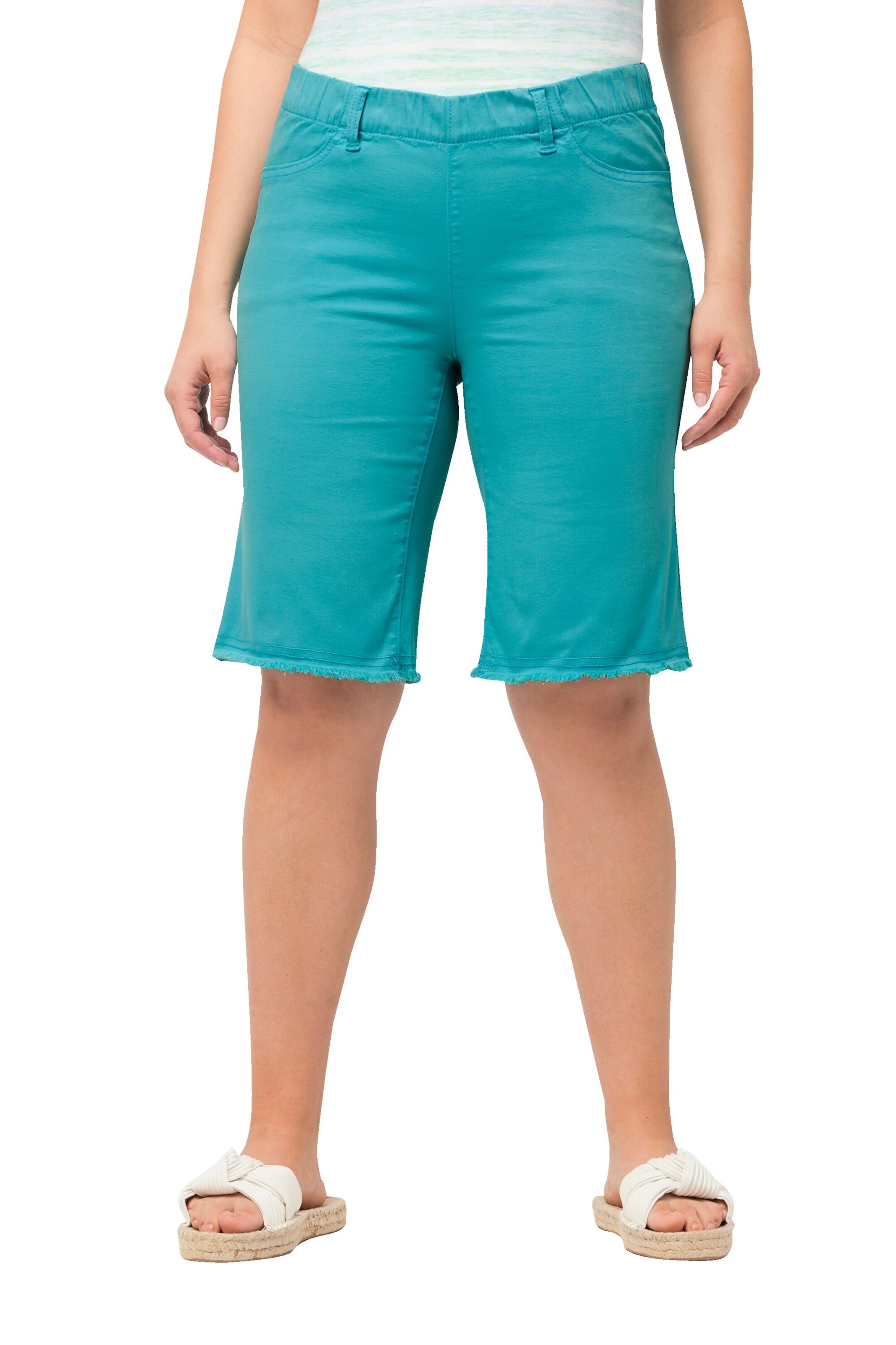 Ulla Popken Slim fit Trousers in Blue: front