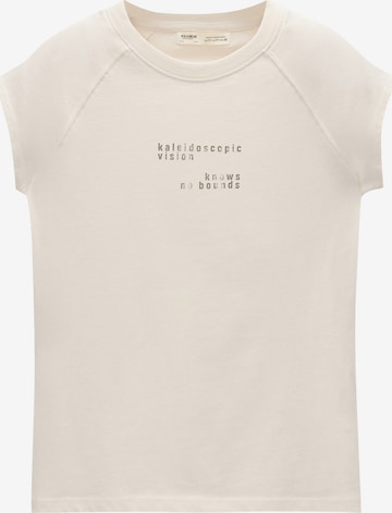 T-shirt Pull&Bear en beige : devant