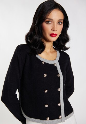 faina Knit Cardigan in Black: front