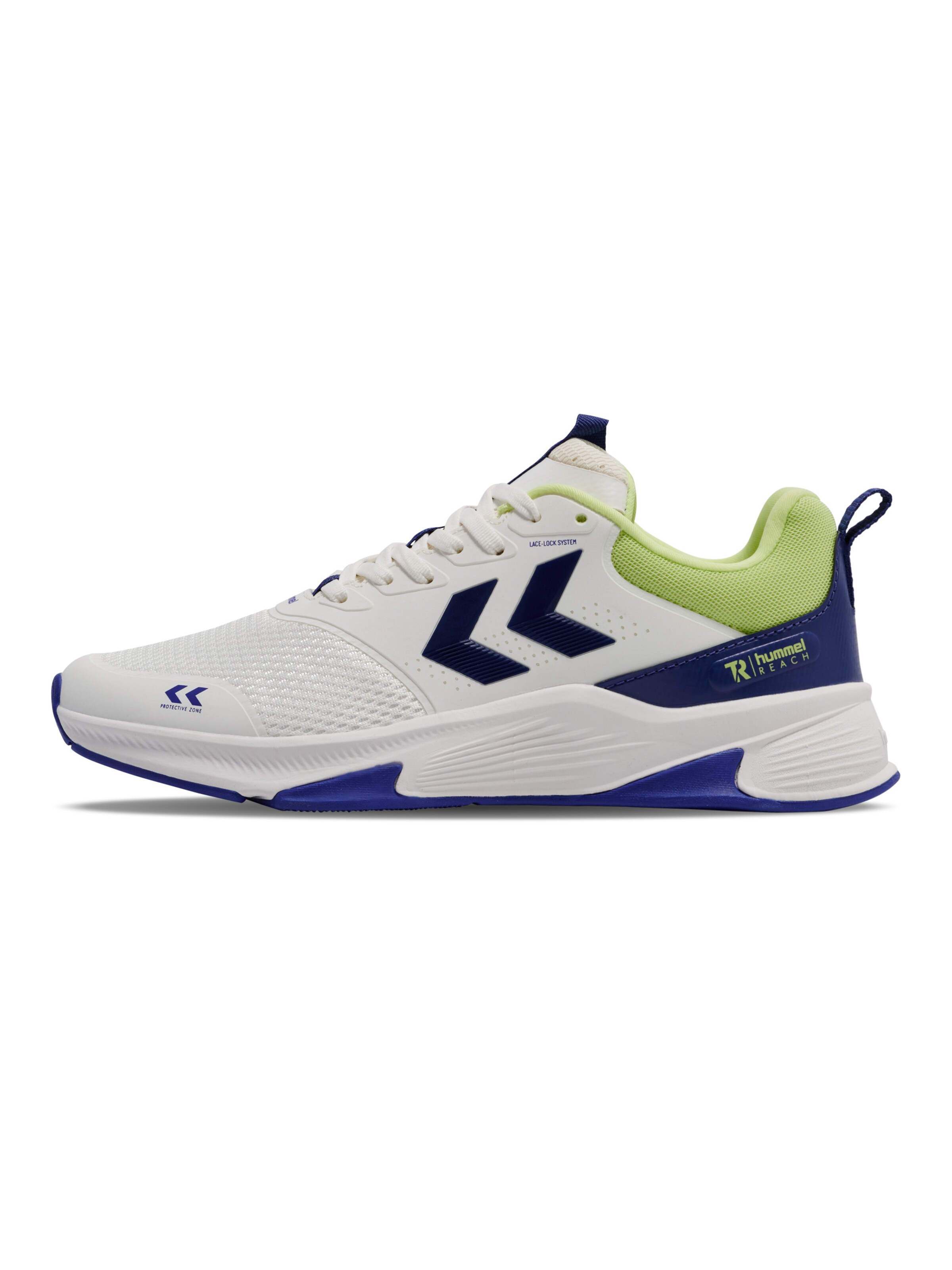 Hummel Chaussure de sport 'REACH TR POWER' en bleu foncé / citron vert / blanc, Vue avec produit