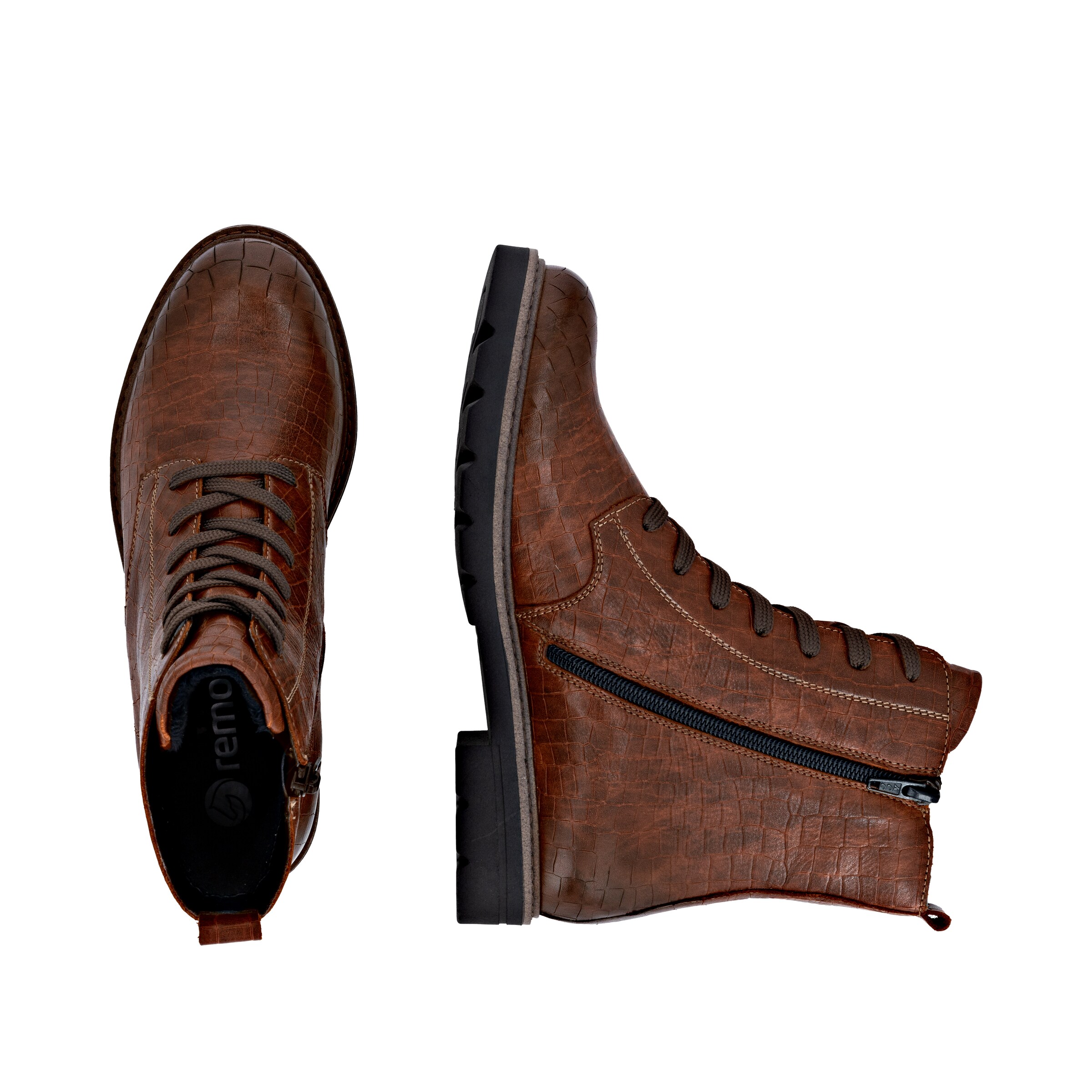 Bottines à lacets 'D2Q71' REMONTE en marron